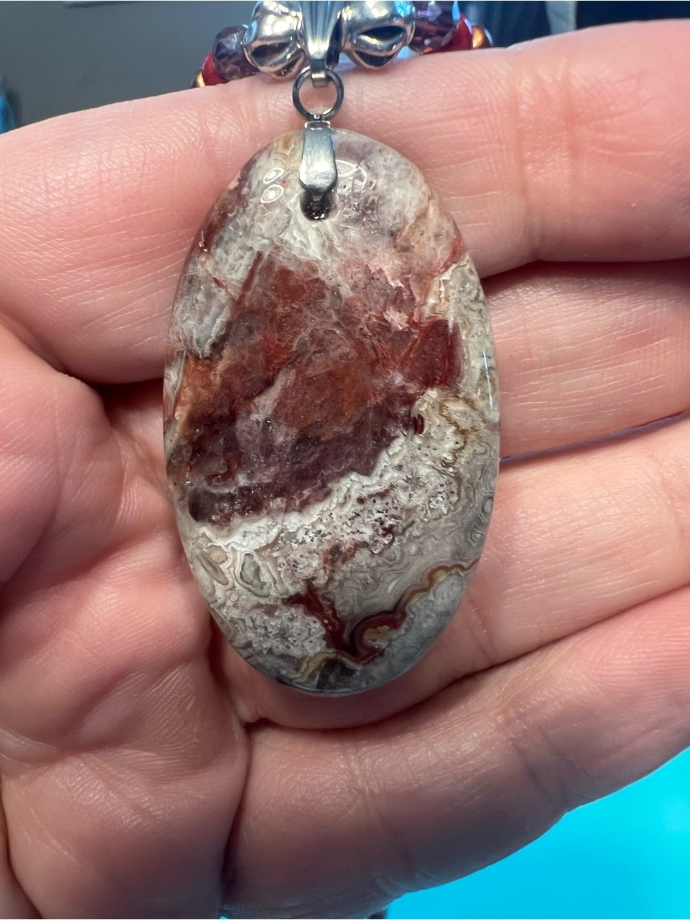 Crazy Lace agate beaded necklace